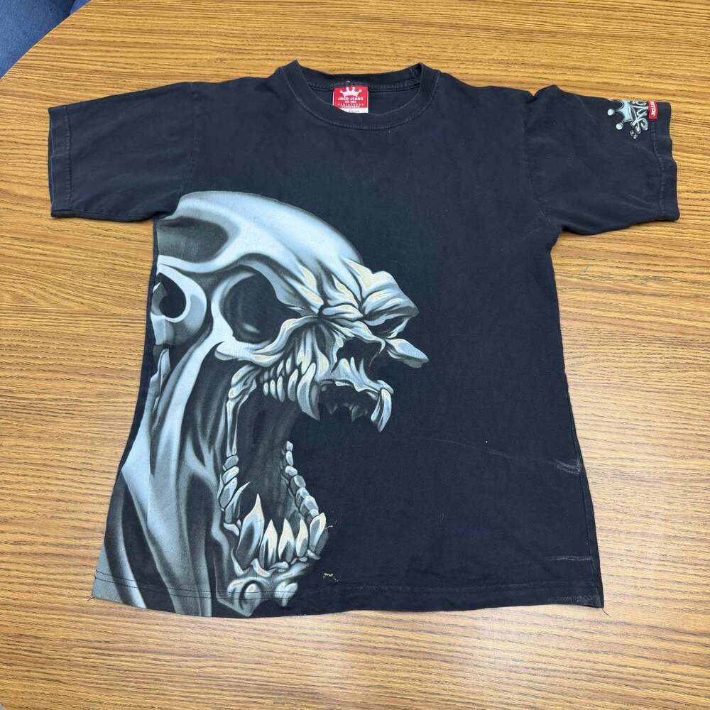 VTG 90s JNCO Flame Skull Graphic T-Shirt LARGE